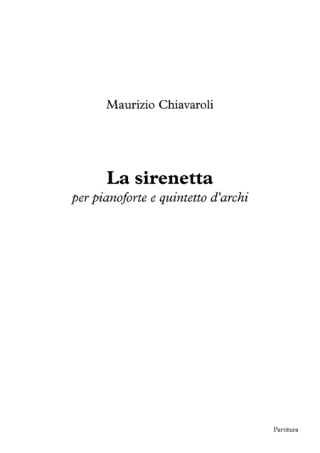 La Sirenetta Sheet Music