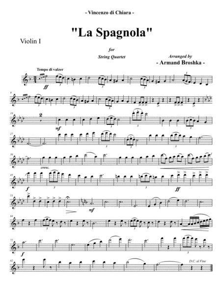 La Spagnola Vincenzo Di Chiara Arranged For String Quartet Sheet Music