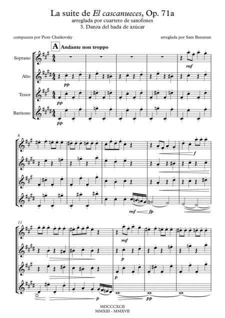 La Suite De El Cascanueces 3 Danza Del Hada De Azcar Sheet Music