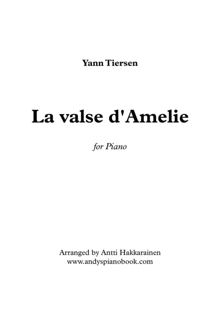 Free Sheet Music La Valse D Amelie Piano