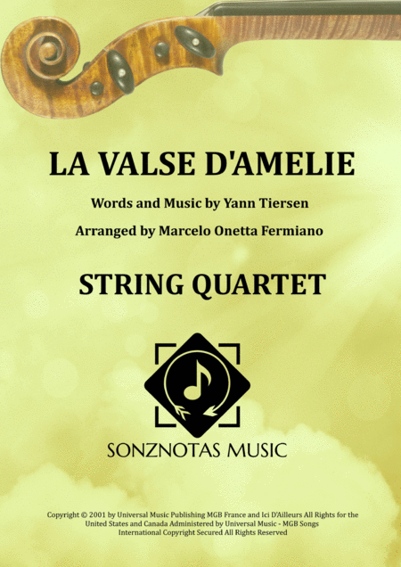 La Valse D Amelie Sheet Music For String Quartet Score And Parts Sheet Music