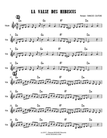 La Valse Des Hibiscus Sheet Music