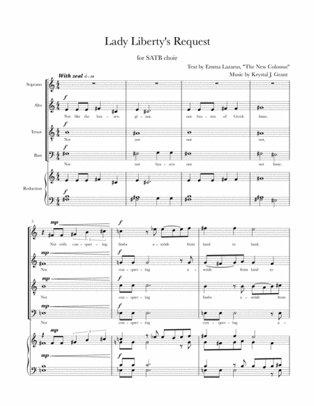 Free Sheet Music Lady Libertys Request