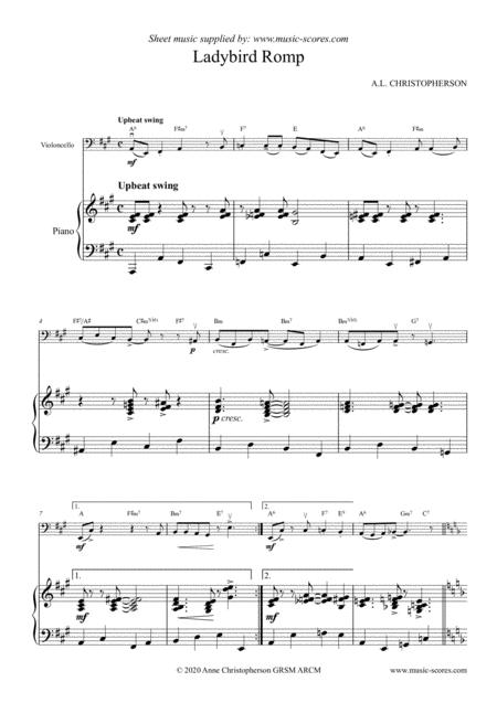Free Sheet Music Ladybird Romp Cello Piano