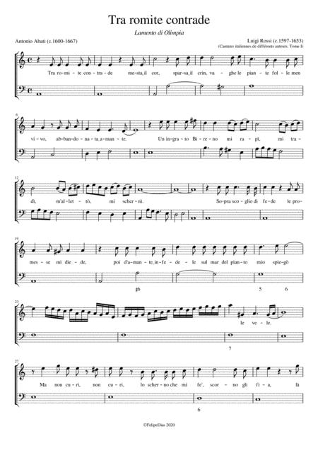 Free Sheet Music Lamento Di Olimpia Tra Romite Contrade