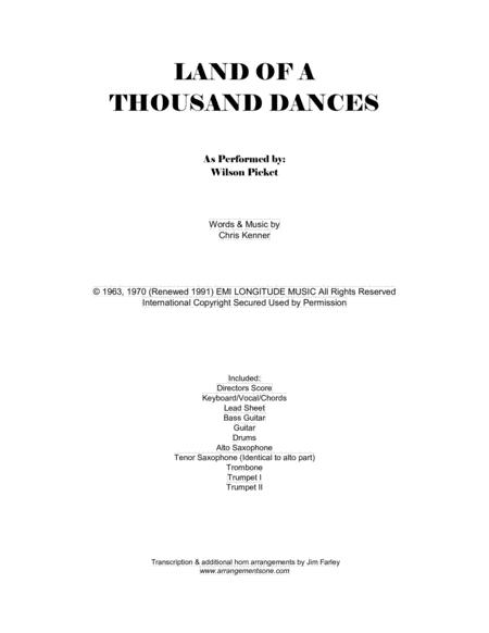 Land Of A Thousand Dances For 8 10 Piece Horn Band Sheet Music