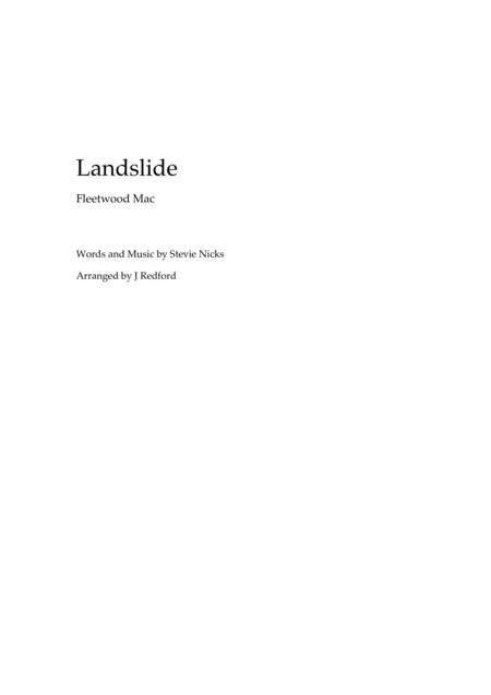 Landslide Piano Solo Sheet Music