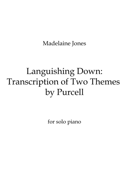 Free Sheet Music Languishing Down Transcription Of Two Themes By Purcell 2014