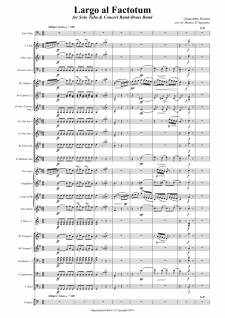 Free Sheet Music Largo Al Factotum For Solo Tuba