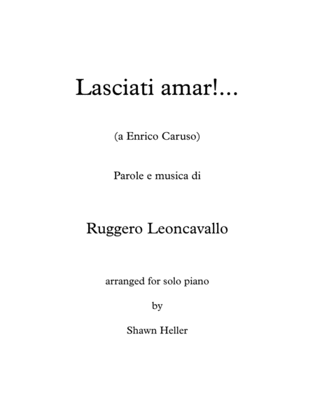 Lasciati Amar For Piano Solo Sheet Music