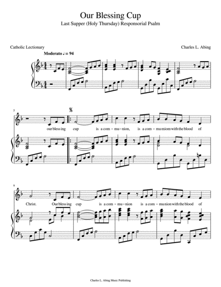 Last Supper Responsorial Psalm Sheet Music