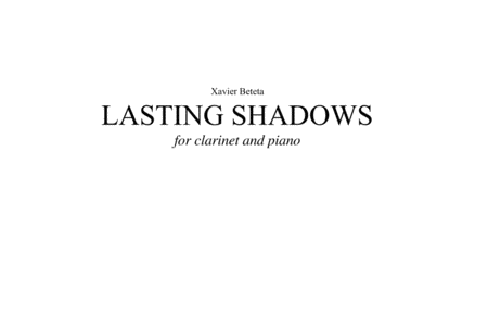 Lasting Shadows For Clarinet And Piano Sheet Music