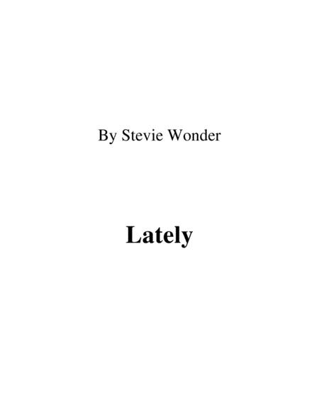 Lately Lead Sheet By Stevie Wonder Sheet Music