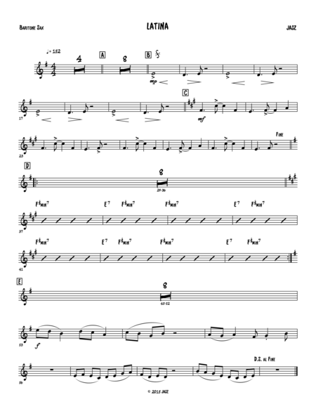 Free Sheet Music Latina Bari Sax