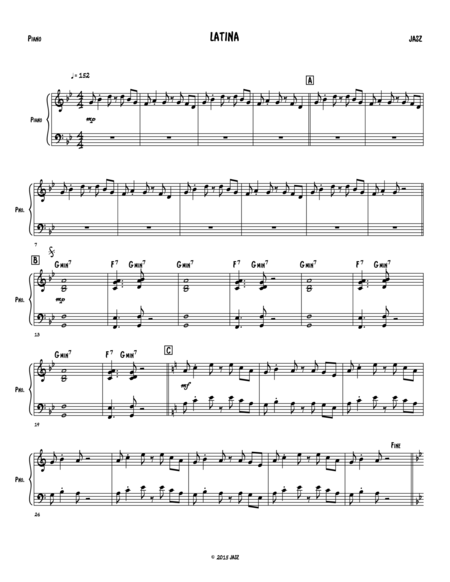 Free Sheet Music Latina Piano