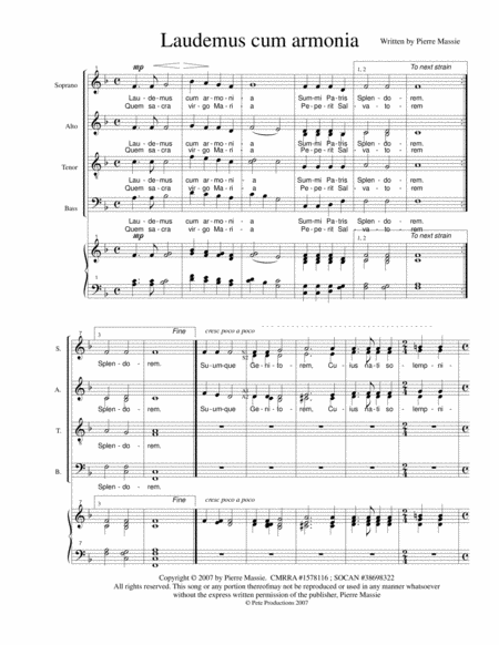 Laudemus Cum Armonia Sheet Music