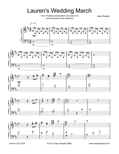 Laurens Wedding March Sheet Music