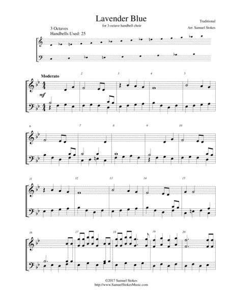 Lavender Blue For 3 Octave Handbell Choir Sheet Music