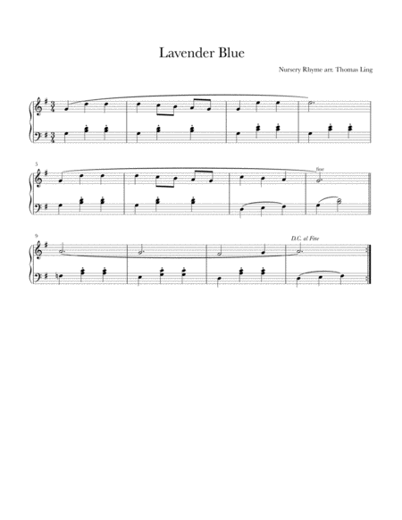 Lavender Blue Sheet Music