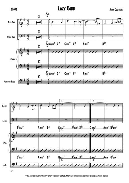 Lazy Bird Sheet Music