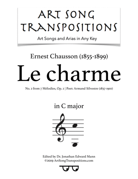 Le Charme Op 2 No 2 Transposed To C Major Sheet Music