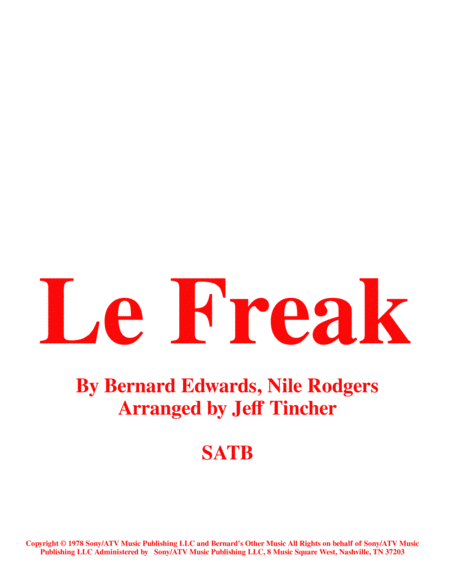 Free Sheet Music Le Freak