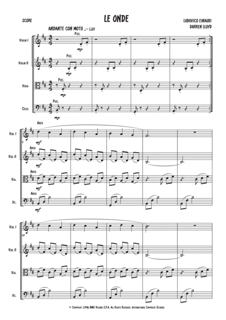 Le Onde String Quartet Sheet Music