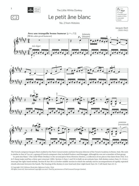 Le Petit Ne Blanc Grade 7 List C2 From The Abrsm Piano Syllabus 2021 2022 Sheet Music