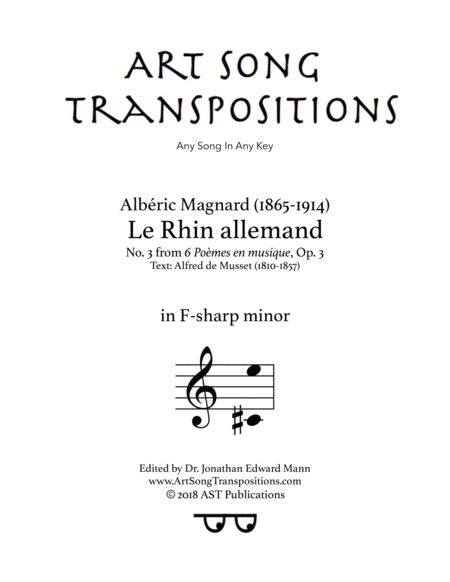 Le Rhin Allemand Op 3 No 3 F Sharp Minor Sheet Music