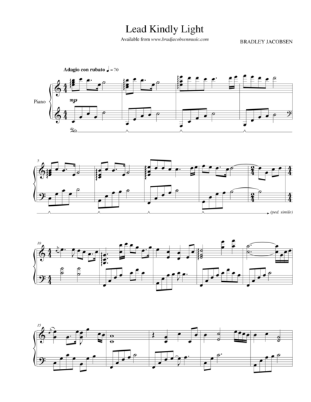 Lead Kindly Light By Brad Jacobsen Sheet Music