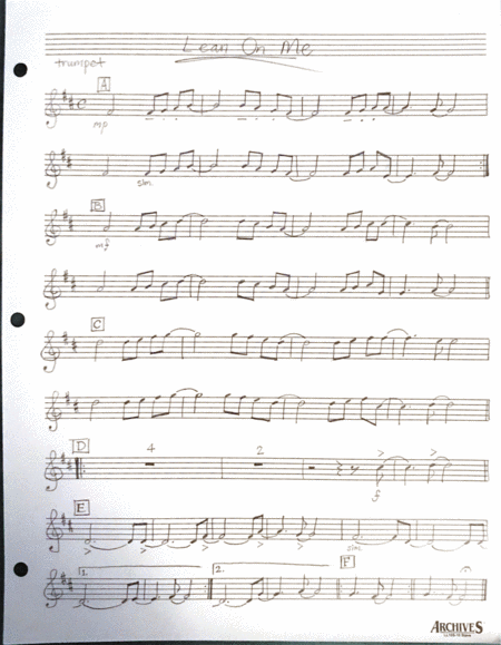 Lean On Me Sheet Music