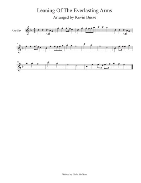 Leaning Of The Everlasting Arms Alto Sax Sheet Music