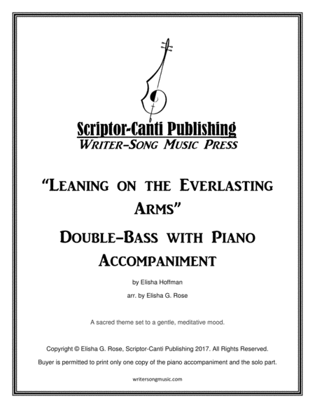 Free Sheet Music Leaning On The Everlasting Arms Bass