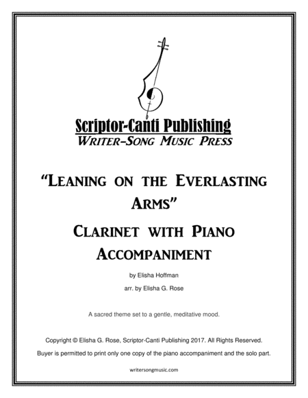 Free Sheet Music Leaning On The Everlasting Arms Clarinet