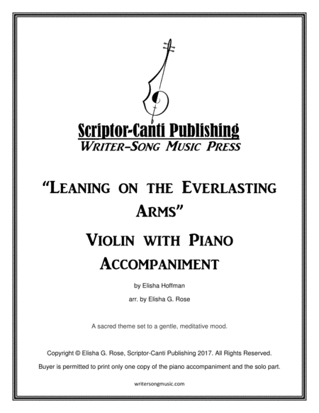 Free Sheet Music Leaning On The Everlasting Arms Violin