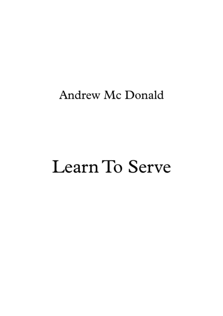 Free Sheet Music Learn To Serve