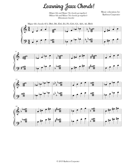 Free Sheet Music Learning Jazz Chords Piano