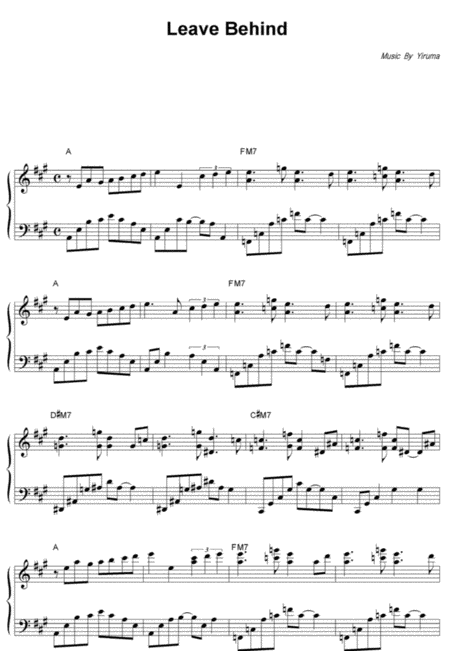 Leave Behind Yiruma Original Key Sheet Music