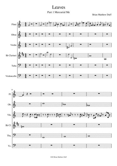 Free Sheet Music Leaves Part 1 Mercurial