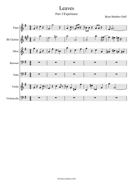 Leaves Part 3 Experience Sheet Music