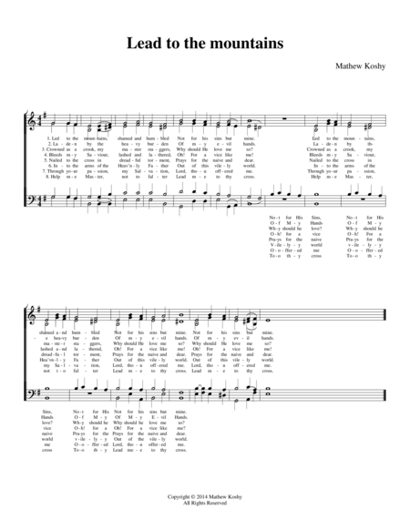 Free Sheet Music Led To The Mountains Lenten Hymn