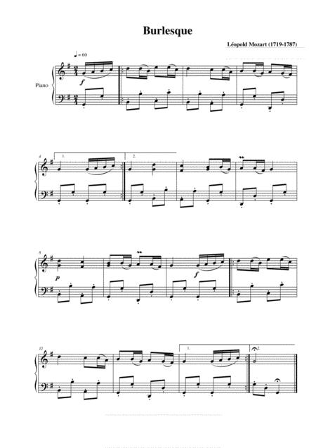 Free Sheet Music Leopard Mozart Burleske In G Major Easy Piano