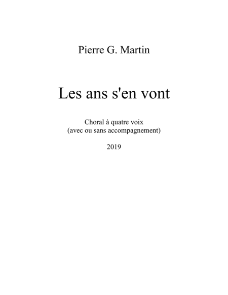 Free Sheet Music Les Anss En Vont Choral