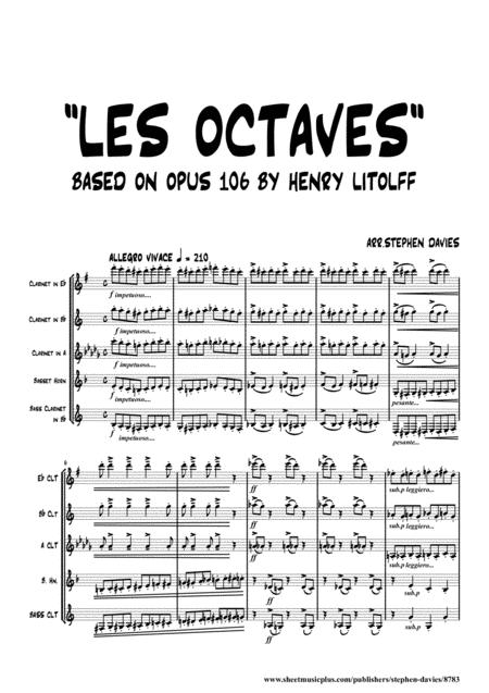 Free Sheet Music Les Octaves Based On Op 106 By Henry Litolff For Mixed Clarinet Quartet