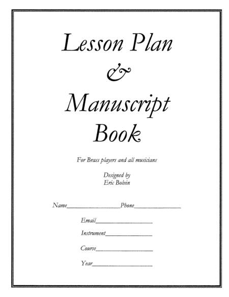 Free Sheet Music Lesson Plan Manuscript Book