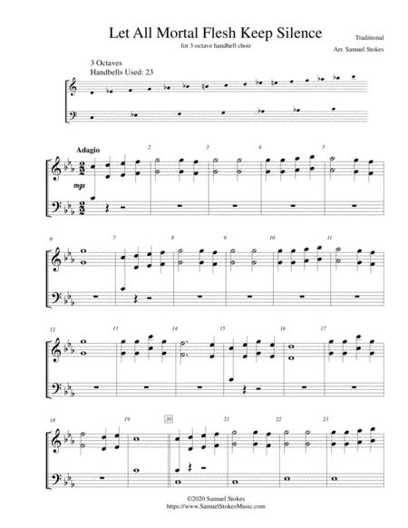 Let All Mortal Flesh Keep Silence For 3 Octave Handbell Choir Sheet Music