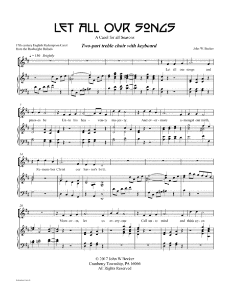 Let All Our Songs Sheet Music