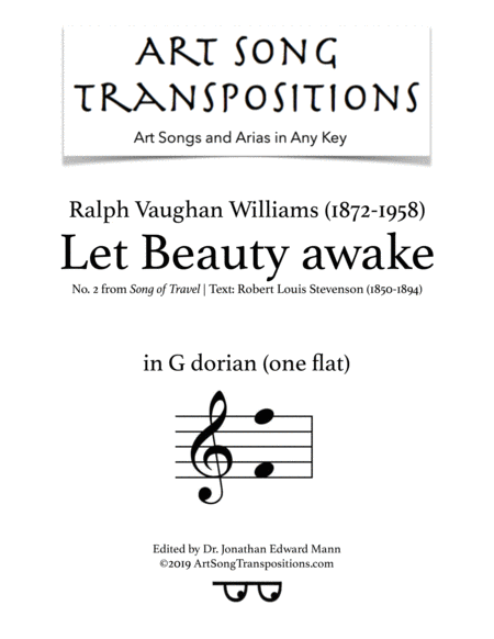 Let Beauty Awake G Dorian One Flat Sheet Music