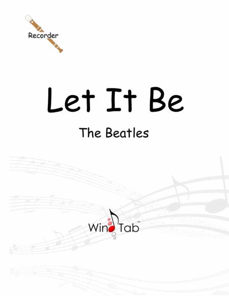 Let It Be Recorder Sheet Music Tab Sheet Music