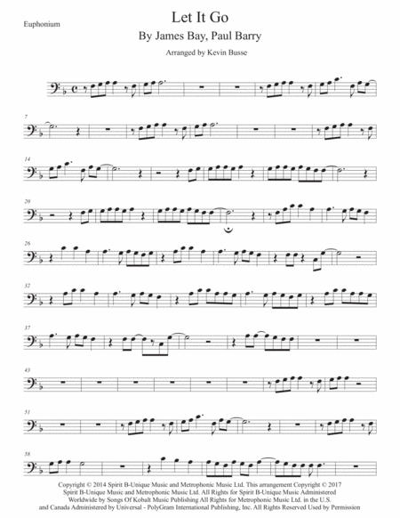 Let It Go Euphonium Sheet Music